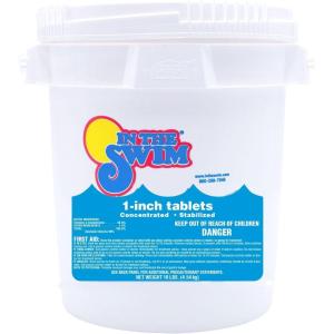 imageIn The Swim 1 Inch Stabilized Chlorine Tablets for Sanitizing Swimming Pools  Fast Dissolving  90 Available Chlorine  TriChlor  50 PoundsChlorine Only