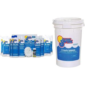 imageIn The Swim 3 Inch Stabilized Chlorine Tablets for Sanitizing Swimming Pools  Individually Wrapped Slow Dissolving  90 Available Chlorine  TriChlor  50 Pounds50 Pound