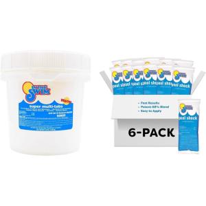 imageIn The Swim 3 inch 5in1 Super MultiTabs  Swimming Pool Sanitizer  Chlorine  Algaecide  Stabilizer  Clarifier  24 PoundsChlorine  Shock