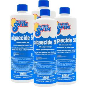 imageIn The Swim Algaecide 50 for Swimming Pools  Green Black and Yellow Algae Treatment for Above Ground or Inground Swimming Pools  4 Quarts4Pack 1 Quart