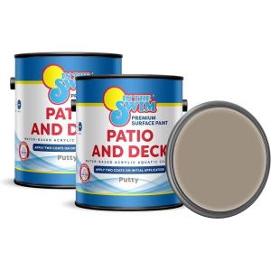imageIn The Swim Patio and Deck Paint  Ivory Water Based Acrylic Coating  For Sprayed Patterned or Bare Concrete Surfaces 1 GallonPutty