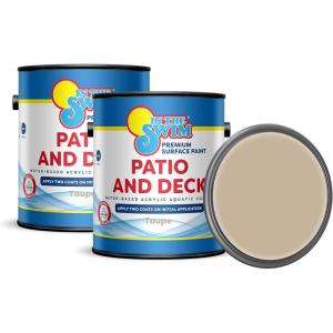 imageIn The Swim Patio and Deck Paint  Ivory Water Based Acrylic Coating  For Sprayed Patterned or Bare Concrete Surfaces 1 GallonTaupe