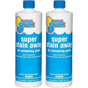 imageIn The Swim Super Stain Away  Ultimate Swimming Pool Stain Remover  Prevents Stains Scaling and BuildUp  4 x 1 Quart BottlesSuper