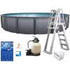 imageIn The Swim 15 Round Above Ground Swimming Pool  Marina Package  Featuring Sand Filter Pump System and AFrame LadderEdge
