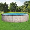 imageIn The Swim 15 Round Above Ground Swimming Pool  Marina Package  Featuring Sand Filter Pump System and AFrame LadderMarina
