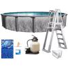 imageIn The Swim 18 Round Above Ground Swimming Pool  Emotion Package  Featuring Sand Filter Pump System and AFrame LadderEmotion