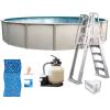imageIn The Swim 18 Round Above Ground Swimming Pool  Emotion Package  Featuring Sand Filter Pump System and AFrame LadderFreestyle