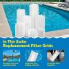 imageIn The Swim 36 sq ft Complete DE Pool Filter Grid Set 7 Full 1 Partial AA18004  Replacement 36 sq ft DE Pool Filters