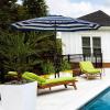 imageIn The Swim 9 Steel Umbrella  Indigo Stripe Outdoor Patio Umbrella with Manual Crank ampamp WeatherResistant Fabric