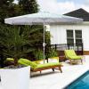 imageIn The Swim 9 Steel Umbrella Aquamarine Fringe  PowderCoated RustFree Frame WeatherResistant with Easy Open Manual Crank