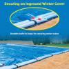 imageIn The Swim Blue 14 x 28 Rectangle Inground Winter Cover  Economy  8 Year  7 x 7 Scrim