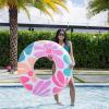 imageIn The Swim Jumbo Daisy Inflatable Pool Tube Float  48quot Oversized Pink Swim Ring with White Daisy Print  Durable Floral Float for Adults Teens ampamp Pool PartiesFloral