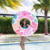 imageIn The Swim Jumbo Daisy Inflatable Pool Tube Float  48quot Oversized Pink Swim Ring with White Daisy Print  Durable Floral Float for Adults Teens ampamp Pool PartiesFloral