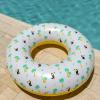 imageIn The Swim Jumbo Daisy Inflatable Pool Tube Float  48quot Oversized Pink Swim Ring with White Daisy Print  Durable Floral Float for Adults Teens ampamp Pool PartiesTropical