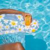 imageIn The Swim Smiling Daisy Inflatable Sun Chair Pool Float  48quot Pink Lounge Float with Backrest ampamp White Daisy Print  Comfortable PVC Pool Chair for Adults ampamp Teens