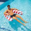 imageIn The Swim Stars and Stripes Inflatable Sun Chair Pool Float  48quot Patriotic American Flag Lounge Float with Backrest  Oversized Red White ampamp Blue Pool Chair