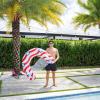 imageIn The Swim Stars and Stripes Inflatable Sun Chair Pool Float  48quot Patriotic American Flag Lounge Float with Backrest  Oversized Red White ampamp Blue Pool Chair
