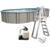 imageIn The Swim 15 x 26 Oval Above Ground Swimming Pool  Marina Package  Featuring Sand Filter Pump System and AFrame LadderExcursion
