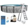imageIn The Swim 18 Round Above Ground Swimming Pool  Emotion Package  Featuring Sand Filter Pump System and AFrame LadderEmotion