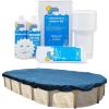 imageIn The Swim Closing Bundle 18x34 Oval Economy Pool Cover and 35K Gallon Winter Closing KitCover  Kit