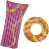 imageIn The Swim Red White ampamp Blue Inflatable Pool Lounger  Comfortable Floating Lounger for Poolside Relaxation  Easy to Inflate and DeflateSmiley
