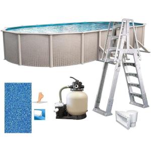 imageIn The Swim 12 x 18 Oval Above Ground Swimming Pool  Freestyle Package  Featuring Sand Filter Pump System and AFrame Ladder