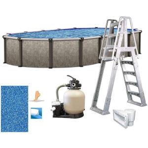 imageIn The Swim 15x 24 Oval Above Ground Swimming Pool  Epic Package  Featuring Sand Filter Pump System and AFrame Ladder