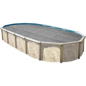 imageIn The Swim 16 x 24 Ultra Silver Oval Solar Pool Cover 16 Mil for Solar Heating Above Ground Pools and Inground Pools16 x 24