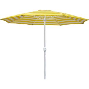 imageIn The Swim 9 Steel Umbrella  Lemon Stripe Outdoor Patio Umbrella with Manual Crank ampamp WeatherResistant Fabric