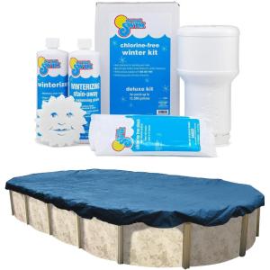 imageIn The Swim Closing Bundle 18x34 Oval Economy Pool Cover and 35K Gallon Winter Closing KitCover  Kit