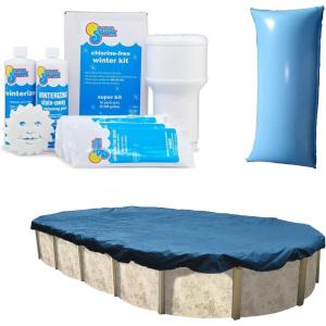 imageIn The Swim Closing Bundle 18x34 Oval Economy Pool Cover and 35K Gallon Winter Closing KitWinter Bundle