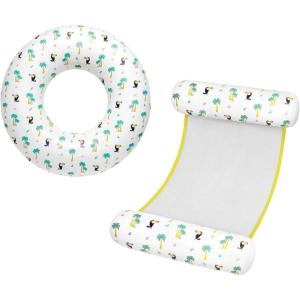imageIn The Swim Jumbo Daisy Inflatable Pool Tube Float  48quot Oversized Pink Swim Ring with White Daisy Print  Durable Floral Float for Adults Teens ampamp Pool PartiesTropical