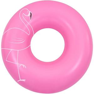 imageIn The Swim Jumbo Daisy Inflatable Pool Tube Float  48quot Oversized Pink Swim Ring with White Daisy Print  Durable Floral Float for Adults Teens ampamp Pool PartiesFlamingo