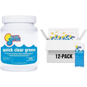 imageIn The Swim Quick Clear Green  Turn Your Pool Water from Green and Cloudy to Sparkling Blue  2 PoundQCG  12 x 1 CH Bundle