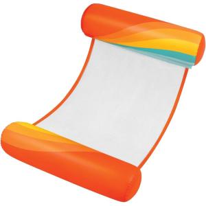 imageIn The Swim Star Striped Inflatable Square Hammock  Red White and Blue Pool Float  Comfortable Backrest and Armrests Perfect for TravelRetro Wave