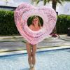 imageIn The Swim Glitter Heart Inflatable Pool Tube Float  46quot HeartShaped Swim Ring with Holographic Glitter  Durable PVC Float for Adults ampamp Teens  Pink Sparkle Pool LoungerHeart