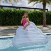 imageIn The Swim Glitter Heart Inflatable Pool Tube Float  46quot HeartShaped Swim Ring with Holographic Glitter  Durable PVC Float for Adults ampamp Teens  Pink Sparkle Pool LoungerCloud