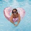 imageIn The Swim Glitter Heart Inflatable Pool Tube Float  46quot HeartShaped Swim Ring with Holographic Glitter  Durable PVC Float for Adults ampamp Teens  Pink Sparkle Pool LoungerHeart