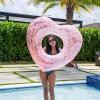 imageIn The Swim Glitter Heart Inflatable Pool Tube Float  46quot HeartShaped Swim Ring with Holographic Glitter  Durable PVC Float for Adults ampamp Teens  Pink Sparkle Pool LoungerHeart