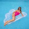 imageIn The Swim Glitter Heart Inflatable Pool Tube Float  46quot HeartShaped Swim Ring with Holographic Glitter  Durable PVC Float for Adults ampamp Teens  Pink Sparkle Pool LoungerCloud