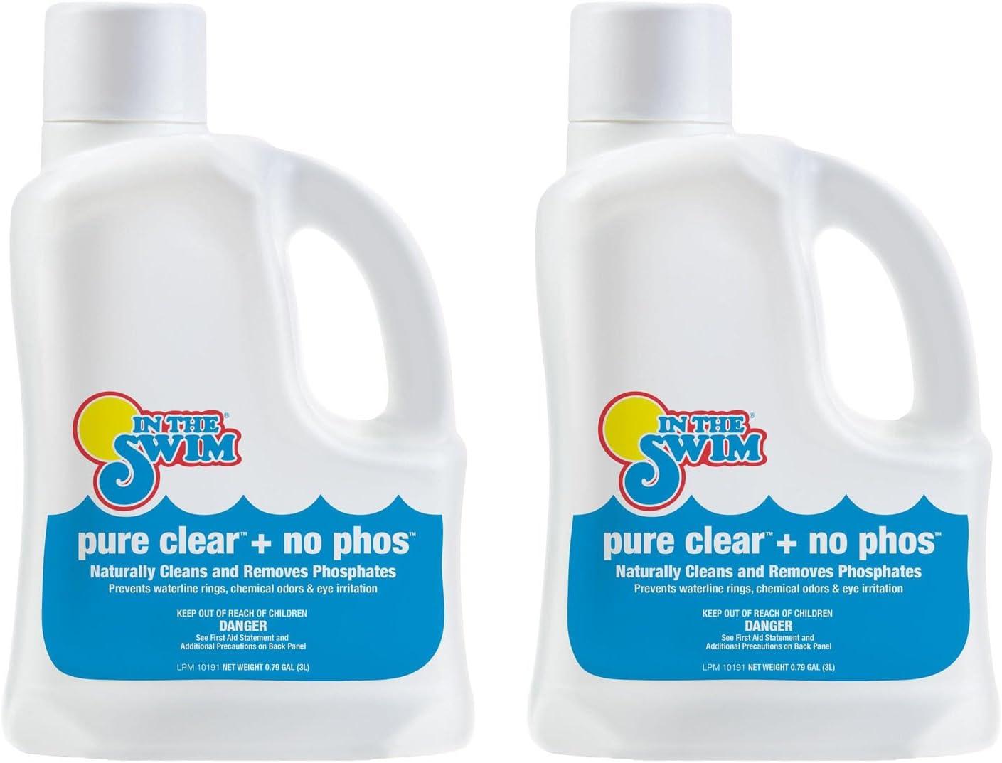 imageIn The Swim  Pure Clear  No Phos  Reduces Phosphates ampamp Removes NonLiving Matter for Clearer Water  3 Liter  2PackPure Clear  No Phos