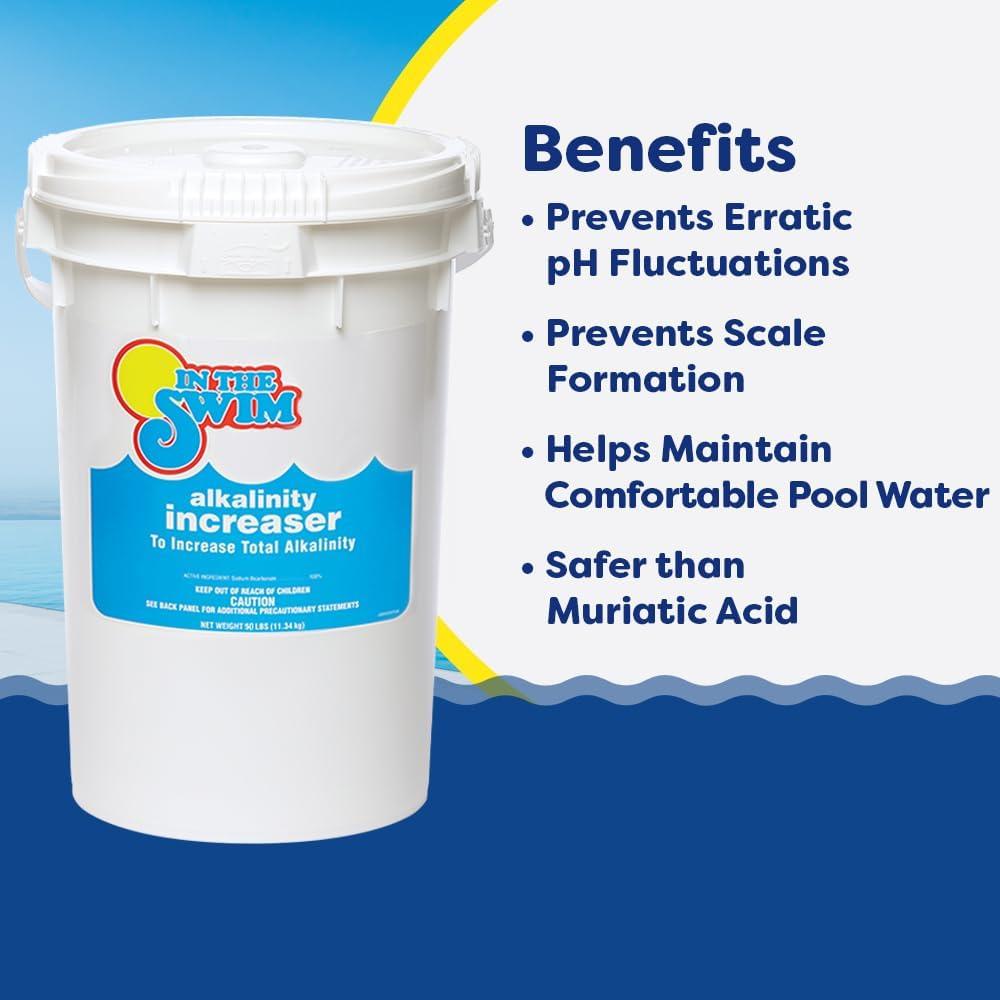 imageIn The Swim 1 Inch Bromine Plus Tablet Sanitizer for Spas Hot Tubs or Swimming Pools  PreStabilized Low Odor Chlorine Alternative  50 PoundsBromine Plus  Alk Incr