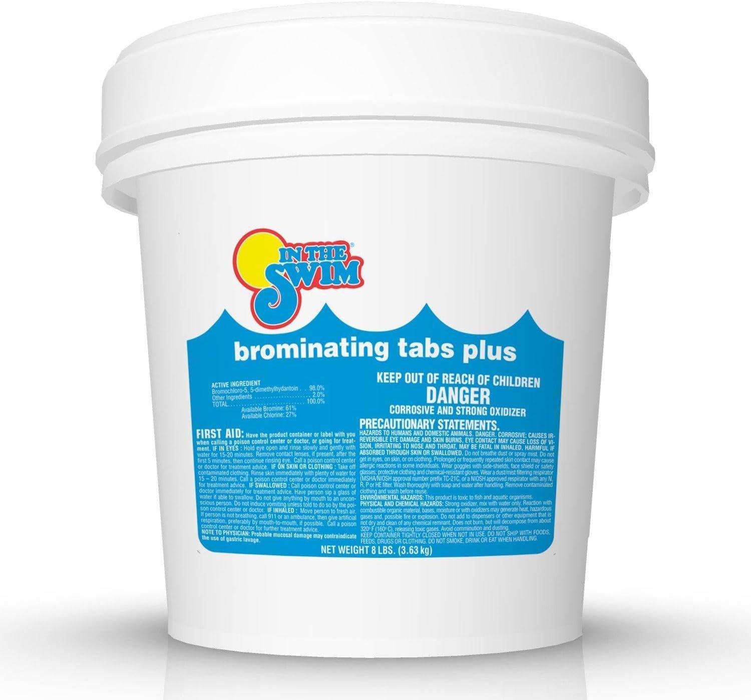 imageIn The Swim 1 Inch Bromine Plus Tablet Sanitizer for Spas Hot Tubs or Swimming Pools  PreStabilized Low Odor Chlorine Alternative  50 PoundsBromine Plus