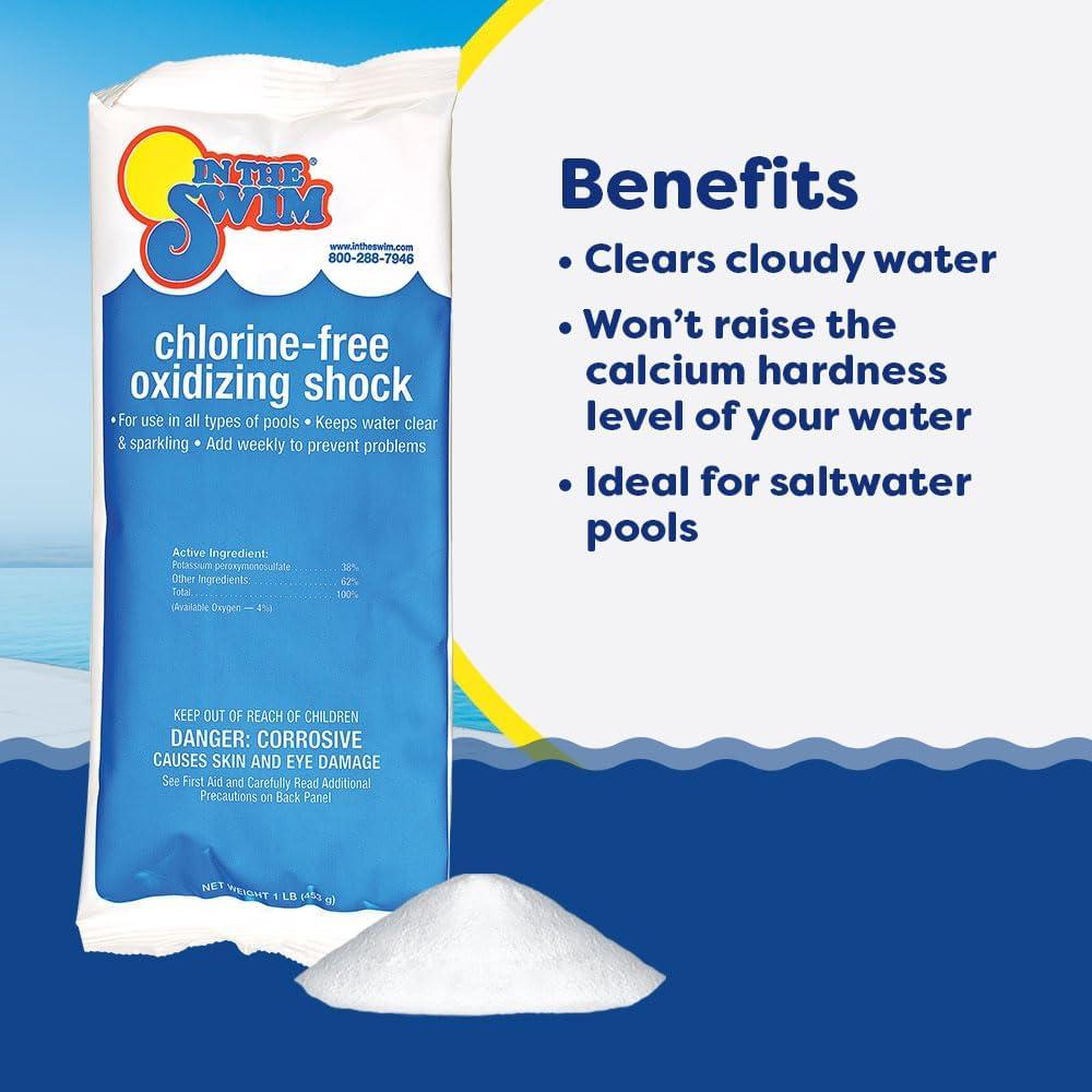imageIn The Swim 1 Inch Bromine Plus Tablet Sanitizer for Spas Hot Tubs or Swimming Pools  PreStabilized Low Odor Chlorine Alternative  50 PoundsBromine Plus  CF Shock