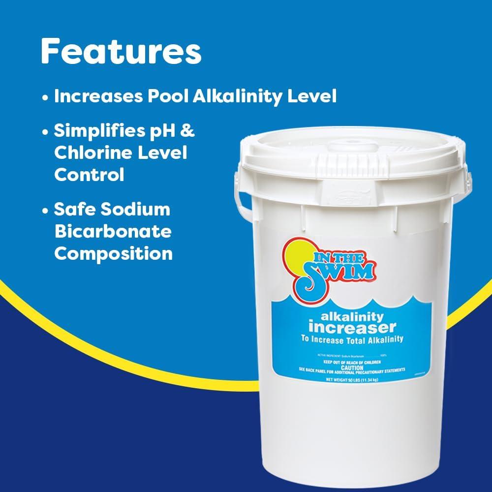 imageIn The Swim 1 Inch Bromine Plus Tablet Sanitizer for Spas Hot Tubs or Swimming Pools  PreStabilized Low Odor Chlorine Alternative  50 PoundsBromine Plus  Alk Incr