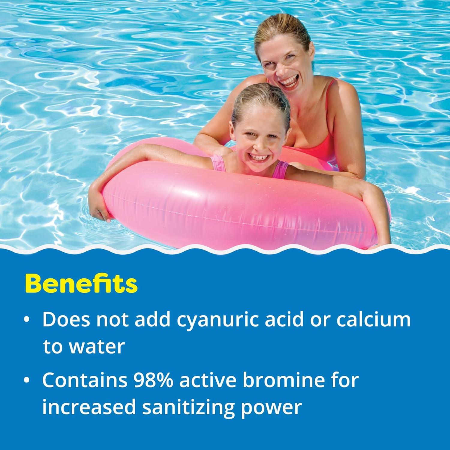 imageIn The Swim 1 Inch Bromine Plus Tablet Sanitizer for Spas Hot Tubs or Swimming Pools  PreStabilized Low Odor Chlorine Alternative  50 PoundsBromine Plus