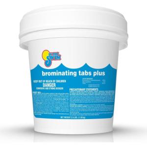 imageIn The Swim 1 Inch Bromine Plus Tablet Sanitizer for Spas Hot Tubs or Swimming Pools  PreStabilized Low Odor Chlorine Alternative  50 PoundsBromine Plus