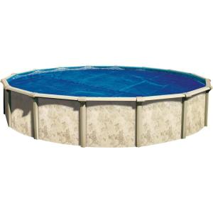 imageIn The Swim 18 Premium Plus BlueBlack Round Solar Pool Cover 12 Mil for Solar Heating Above Ground Pools and Inground Pools16 ft